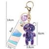 Car Charm Cartoon Backpack Pendant Acrylic Key Fob Liquid Keyring Glitter Bear Quicksand Keyring