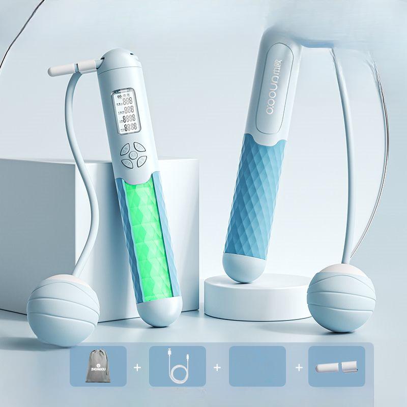 Беспроводная скакалка Электронный счетчик таймера для мужчин и женщин Фитнес-сжигание жира Спортивный мяч средней тяжести A6 Модель 5 Кнопочный счетчик