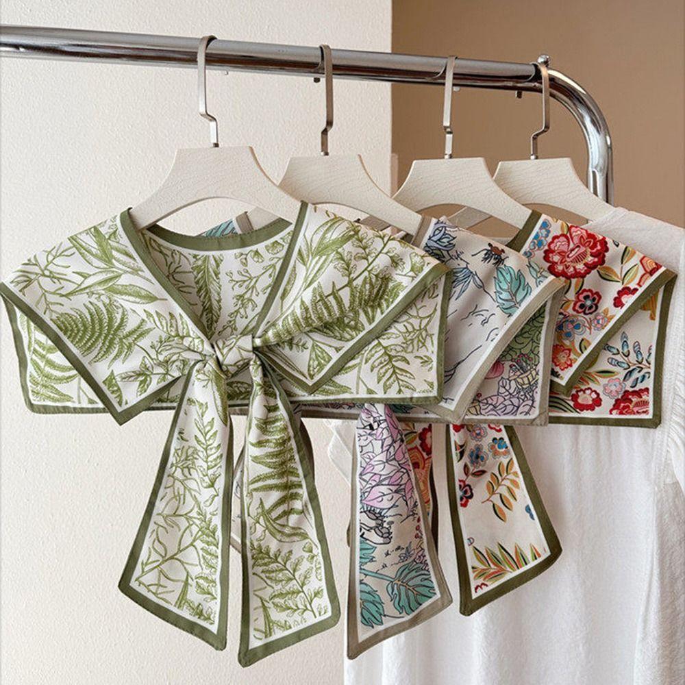 Floral Pattern Shirt Fake Collar Summer Shoulder Wraps New False Fake Collar Women