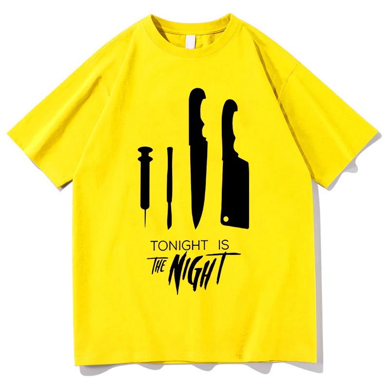 Винтажные Футболки 'Tonight's The Night' Декстер Морган Мужские Женские Повседневные Оверсайз С Короткой Рукавом Футболки Высококачественная Хлопковая Футболка