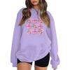 Women's Fashion Long Sleeve Loose Bowknot Printed Round Neck Sweatshirt