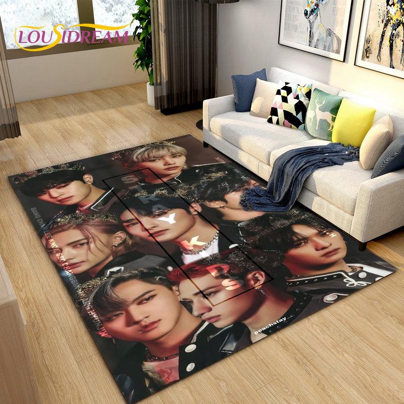Stray Kids Kpop Singer Area Rug Large,Carpet Rug for Living Room Bedroom Sofa Doormat Decoration, Kids Play Non-slip Floor Mat