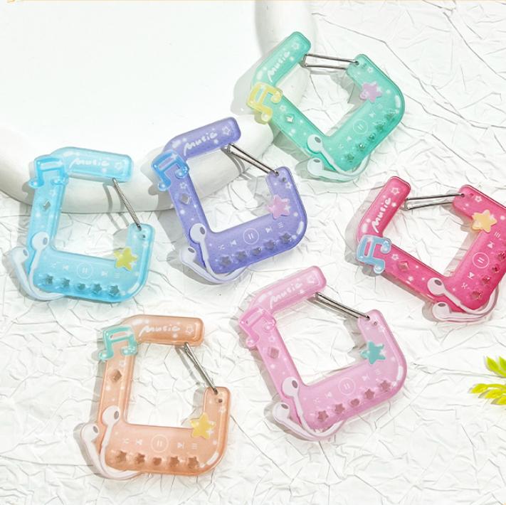 Cute Acrylic Charm Carabiner Climbing Buckle High Aesthetic Value Bag Pendant Creative Gift Keychain Backpack Handbook Decor