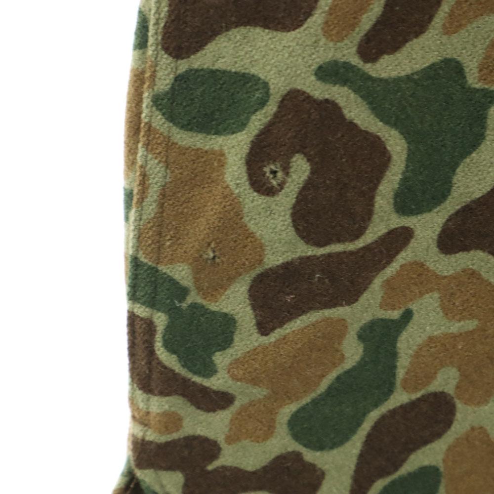 VINTAGE 70s 80s Made in USA Camouflage Pattern Long sleeve Wool shirt Men's Used