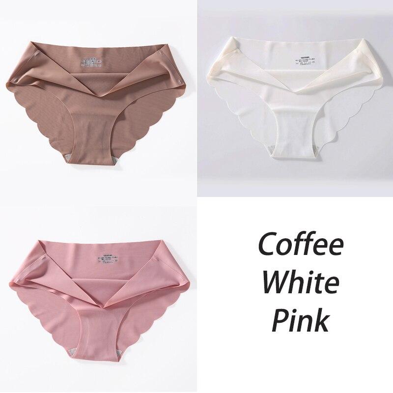 3PCS/Set Seamless Silk Women's Panties Briefs Women Underwear Female Underpants Comfortable Silk Panty Sexy Woman Lingerie M-XL