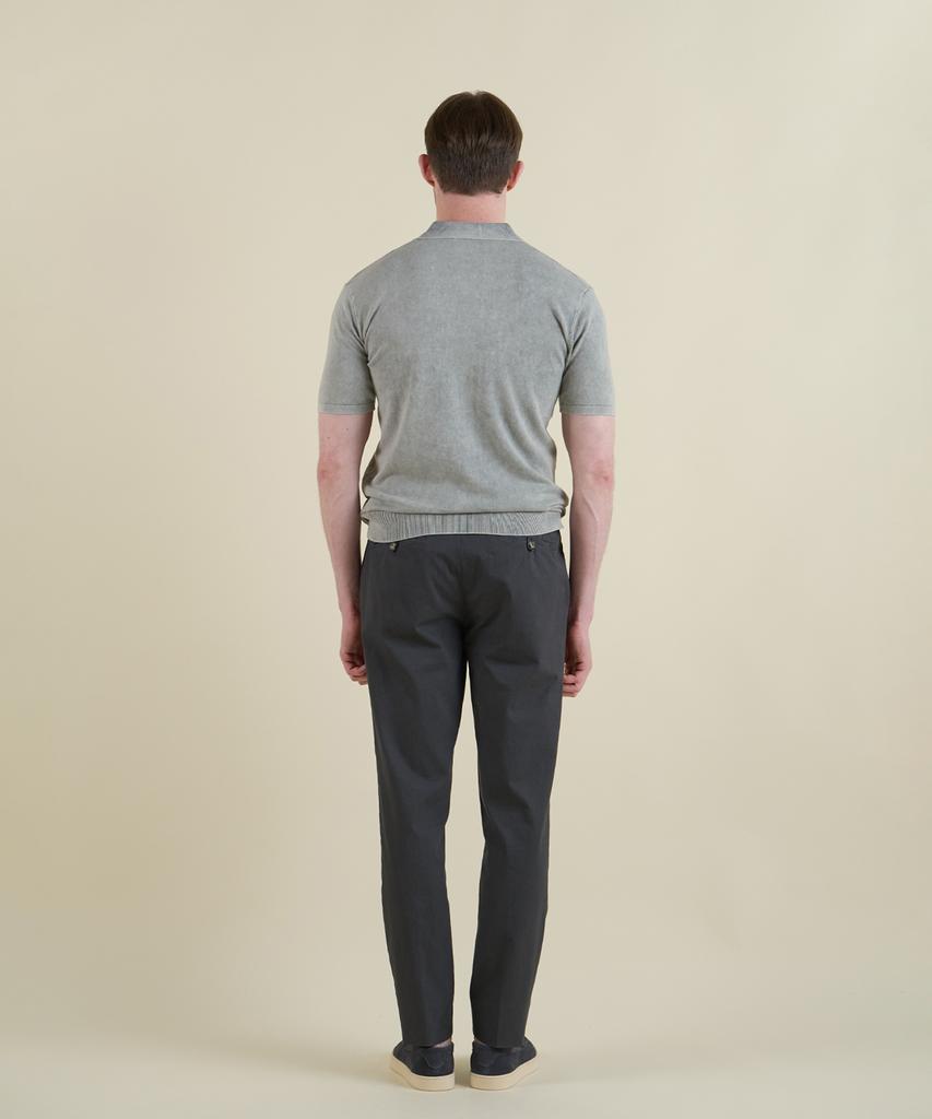 PANICALE Charcoal Slim Fit Cotton Twill Pants