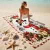 1Pc Winter Wonderland Snowman Beach Towel, Quick Dry, Multi-Use for Beach Pool Gym Yoga Home Travel, Christmas, Halloween, Xmas Gift S26