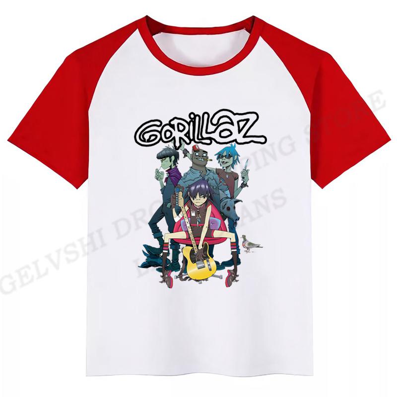 Summer Gorillaz 3D Print T-Shirts Boy Girl Fashion Streetwear T Shirt Kids Hip Hop Tops Tees Rock Band Tshirt Children Clothing