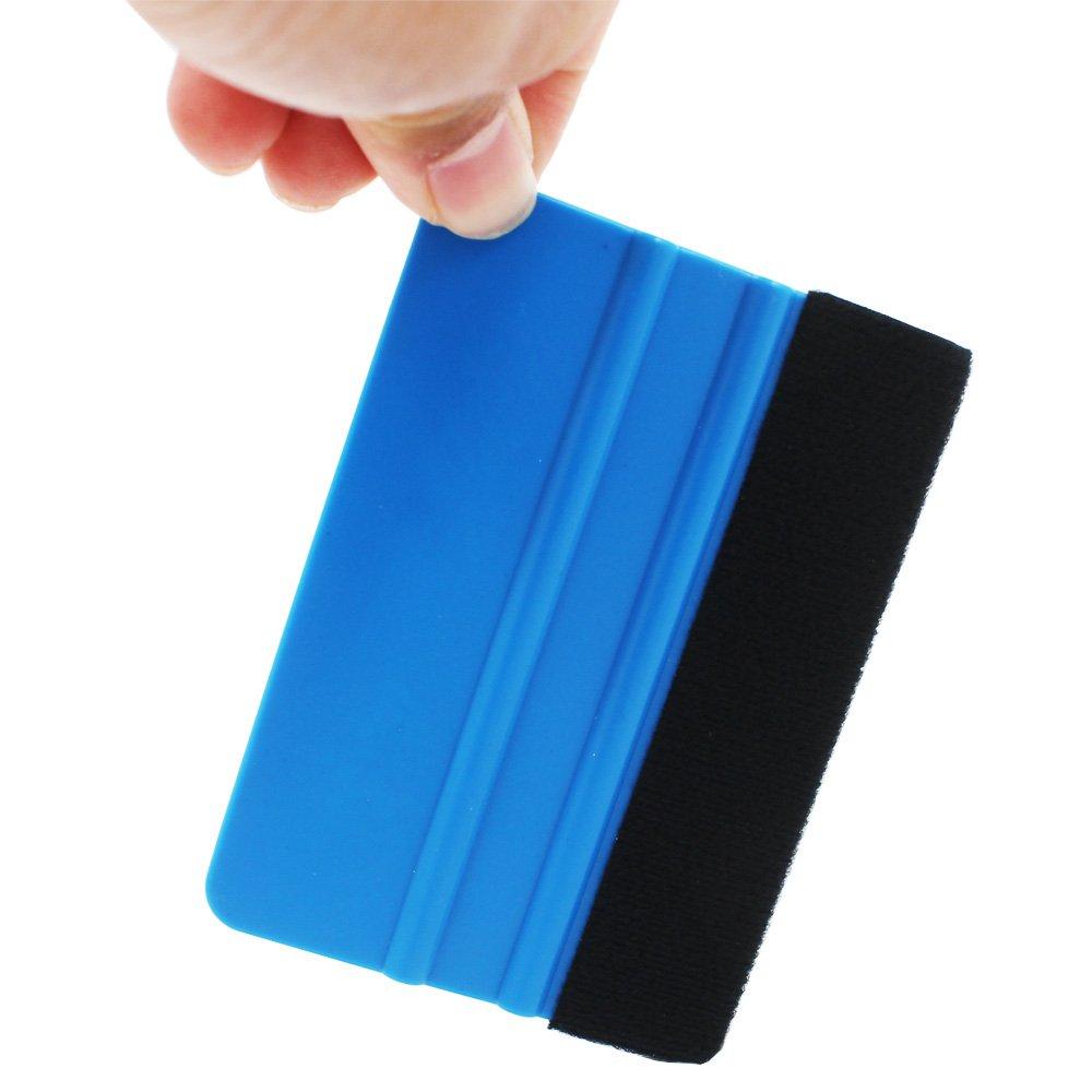 KILIGEN Blue Squeegee with Felt for Car Wrapping Dedicated Squeegee with Felt / Spatula / Construction Tool (Set of 2)