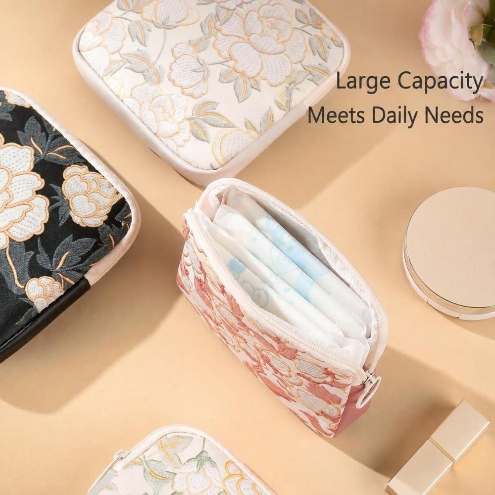 Large Capacity Cosmetic Bag PVC Mini Data Cables Organizer New Sanitary Pads Bag
