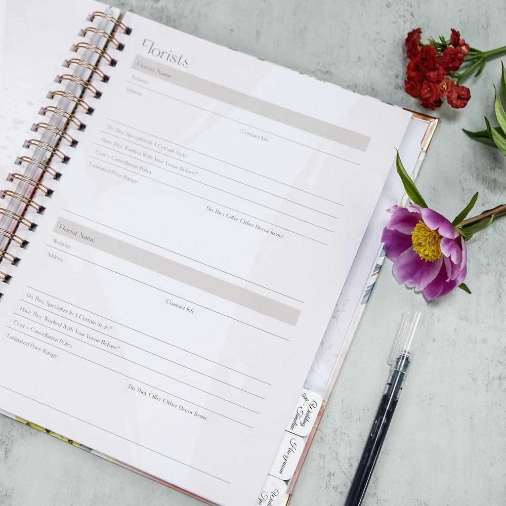 «Планировщик романтических свадеб 2025 года»: Элегантный блокнот для помолвки в спиральном переплете