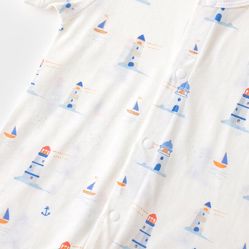 Koala Bibby Lighthouse Print Short-Sleeve Baby Romper