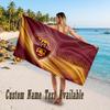 AS Roma FC Design Beach Towel Custom Text Large Towel for Beach Vacation