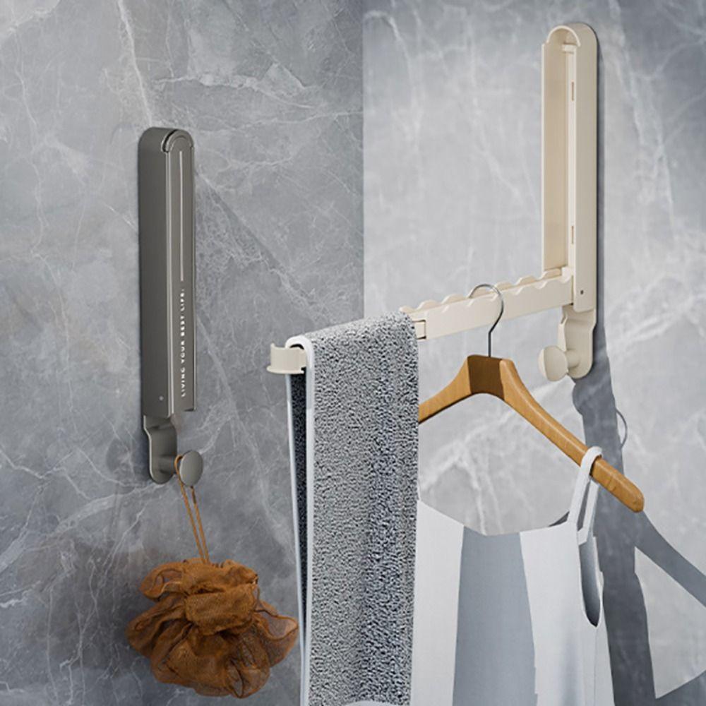 Wall Mounted Clothes Drying Rack No Drilling Hanging Clothes Rack Folding Clothes Hanger  Home Use