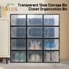 Large Shoe Organizer Storage Box Stackable Design Dustproof Easy To Clean Space Saving Shoe Box Clear Display Case with Lid