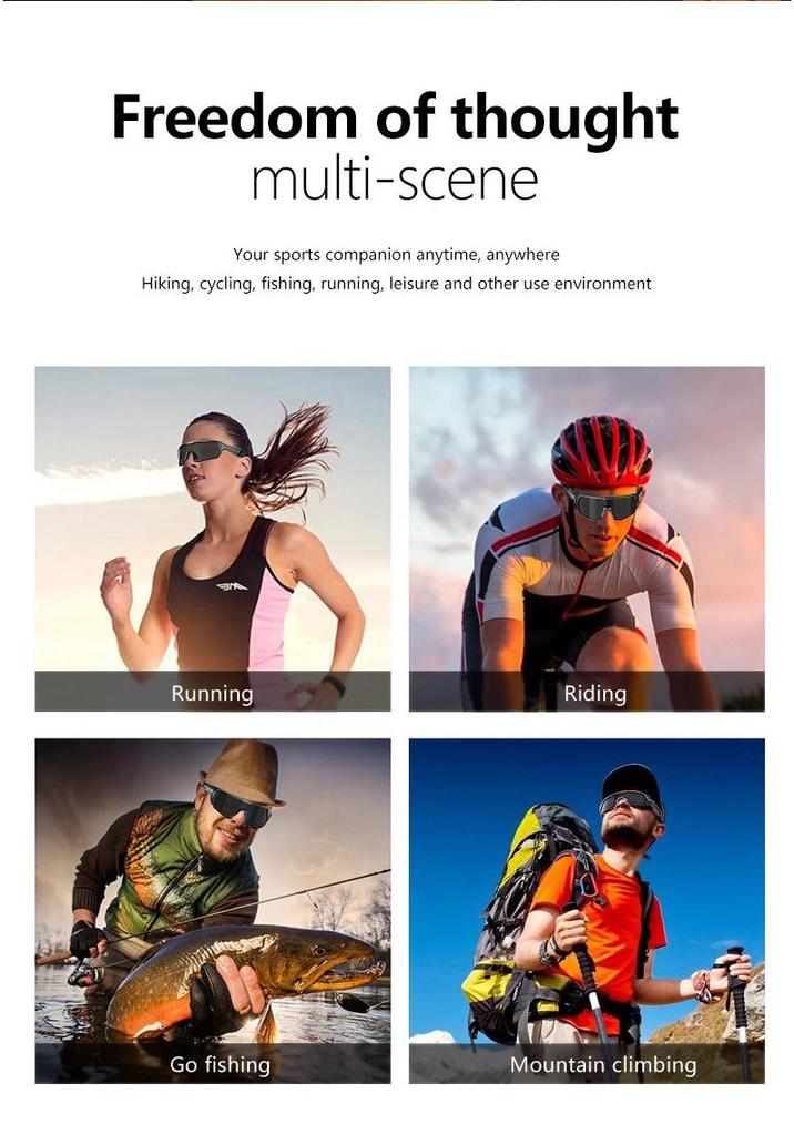 YJ006 Multifunctional Bluetooth Smart Glasses: Anti-Blue Light, Outdoor Cycling, Three-in-One