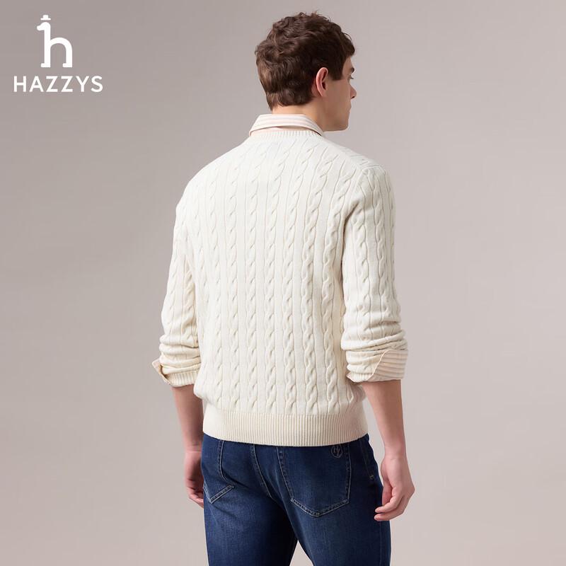 Мужской свитер HAZZYS из шерсти и кашемира, кабельной вязки