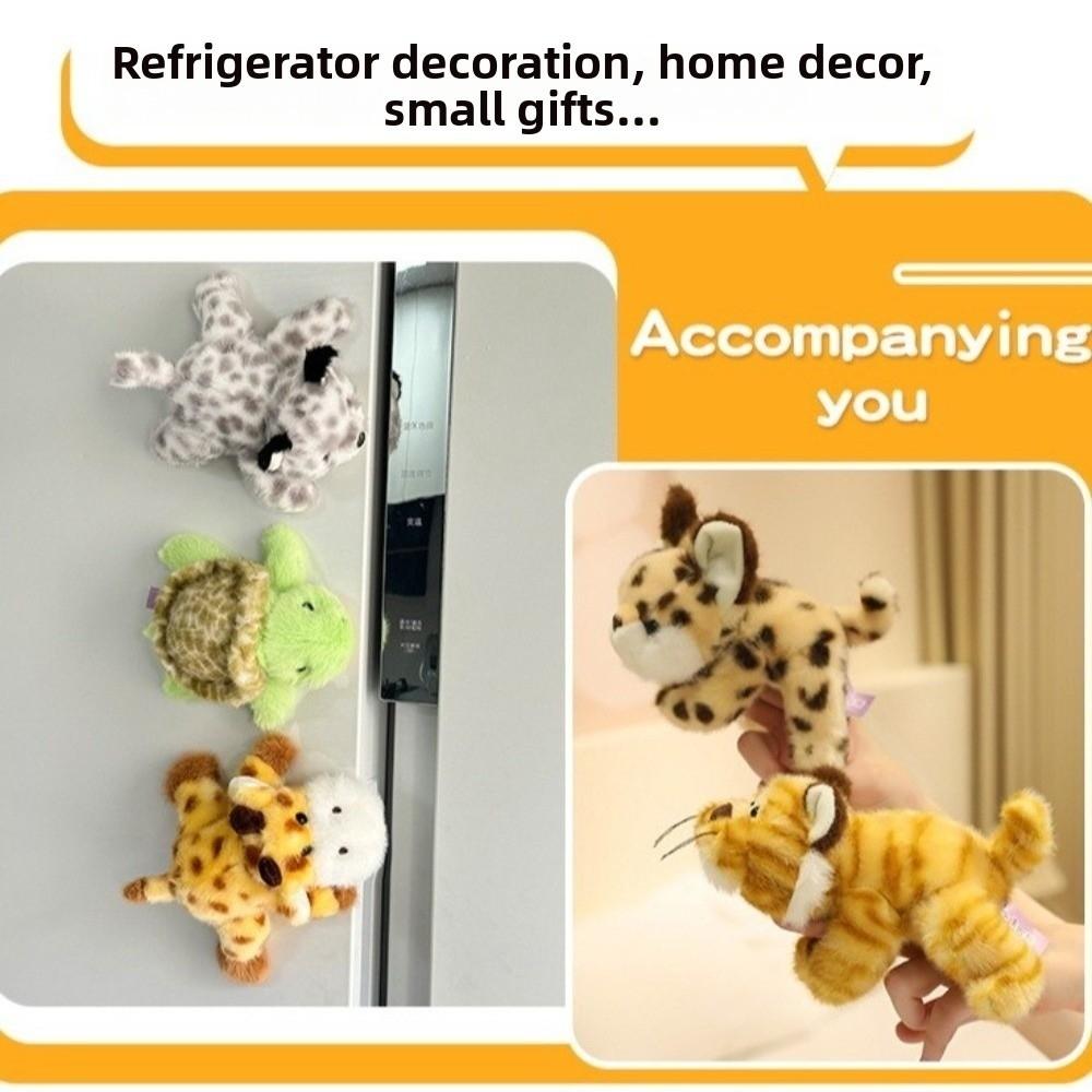 Tiger Magnetic Refrigerator Sticker Doll Zebra Toy Cat Lying Doll  Home Decor