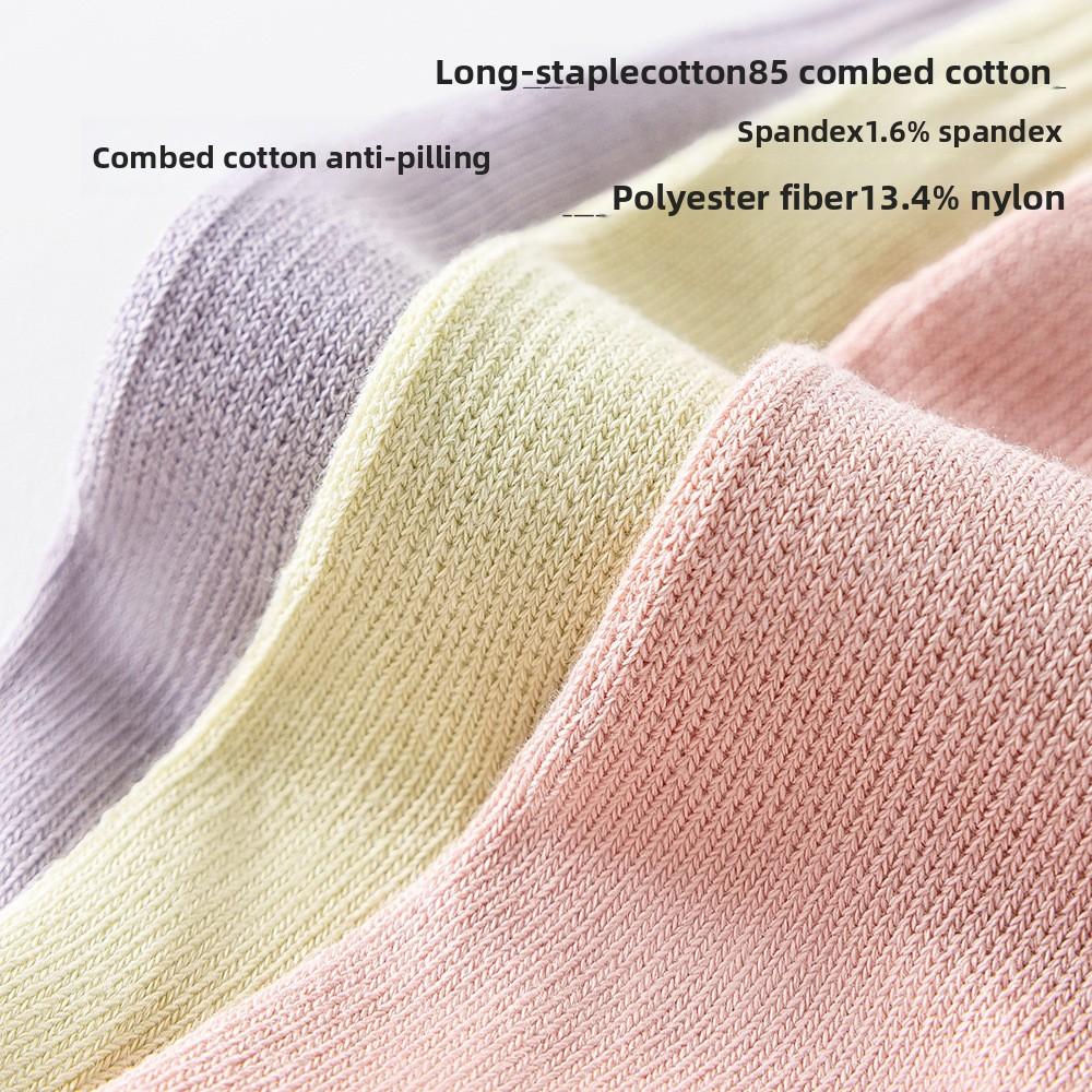 Striped Seamless Single Needle Combed Cotton Yoga Socks Womens Professional Pilates Anti-Slip Mid-Calf Sports Fitness Five-Toe