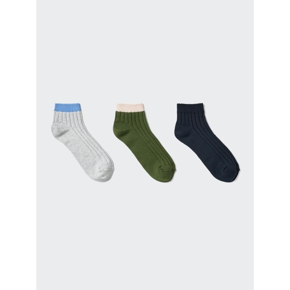 Uniqlo Япония Короткие носки 3 пары в рубчик