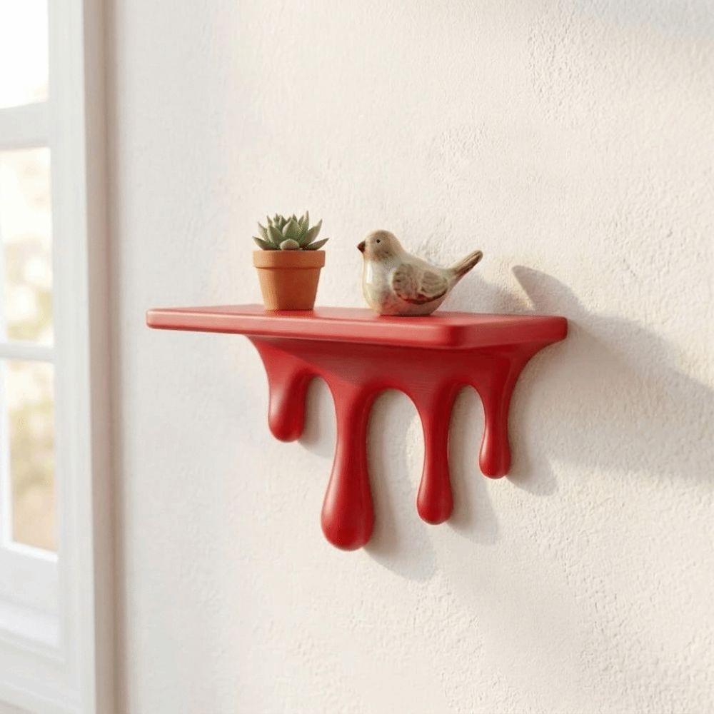 3D Printed Drip Floating Shelf Wall-Mounted Plants Display Stand Melting Wall Shelf  Living Room