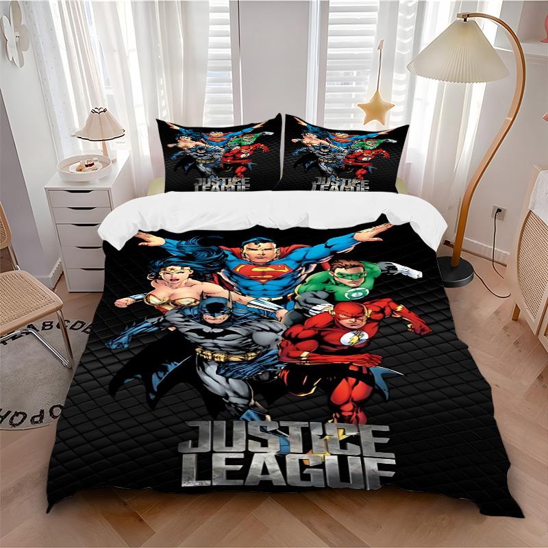 3pcs Superhero, Justice_League Cover Set,Soft Comfortable Duvet Cover,Guest Room (1*Duvet Cover + 2*Pillowcases, Without Core) yy251024078