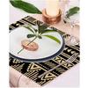 Les Trésors De Lily [Q4143] - Black Beige 'Boho' Burlap Placemat - 42x30 Cm