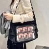 Nylon Transparent Crossbody Bag With Zipper Closure For Daily Use And School Commuting