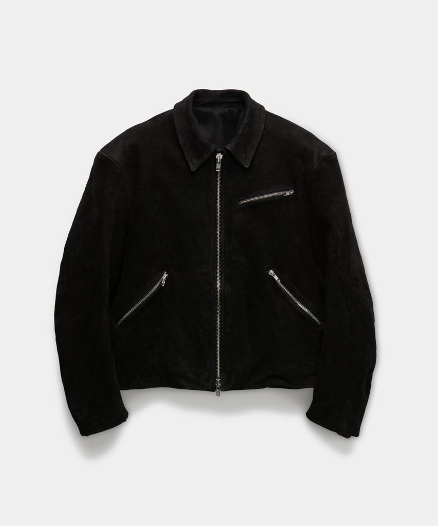 Coor Multi-Zip Washed Leather Jacket (Black)
