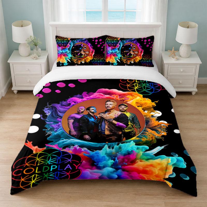 Coldplay Bedroom 3Pcs Bedding Set Soft Bed Sheet Pillowcases Home Bedding Decoration