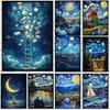 Алмазная живопись своими руками Винтажный абстрактный пейзаж Ван Гога Мозаичная вышивка Набор для вышивания крестиком Гостиная Домашнее искусство Настенный декор