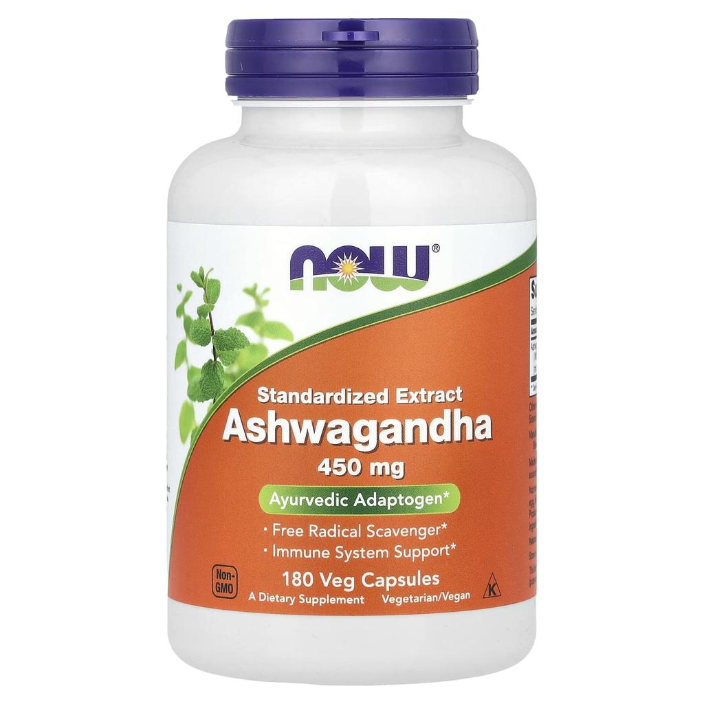 Now Foods Standardized Ashwagandha Extract, 450 Mg, 180 Veggie Capsules