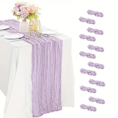 12 шт. Бохо Марлевая Скатерть - Рулон Полиэстеровой Марли для Свадебного, Праздничного Декора - Покрытие для Кухонного и Обеденного Стола, Дизайн с Мягкой Текстурой