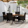 Día Y Noche - Día Y Noche Garden Dining Set 5 Pieces Black Synthetic Rattan