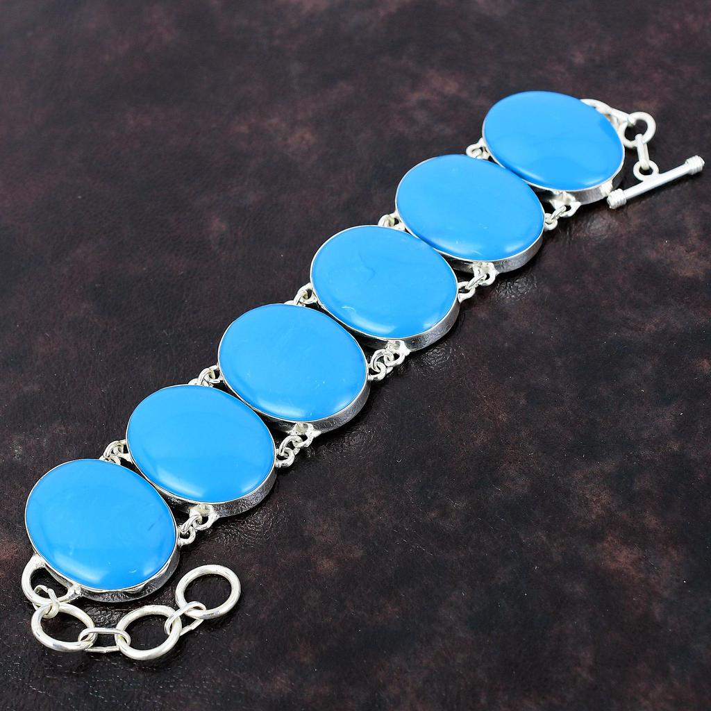 Браслет из бирюзового браслета «Спящая красавица» Браслет ручной работы из драгоценных камней Браслет из стерлингового серебра 925 пробы Регулируемый браслет-цепочка Подарок на помолвку для него