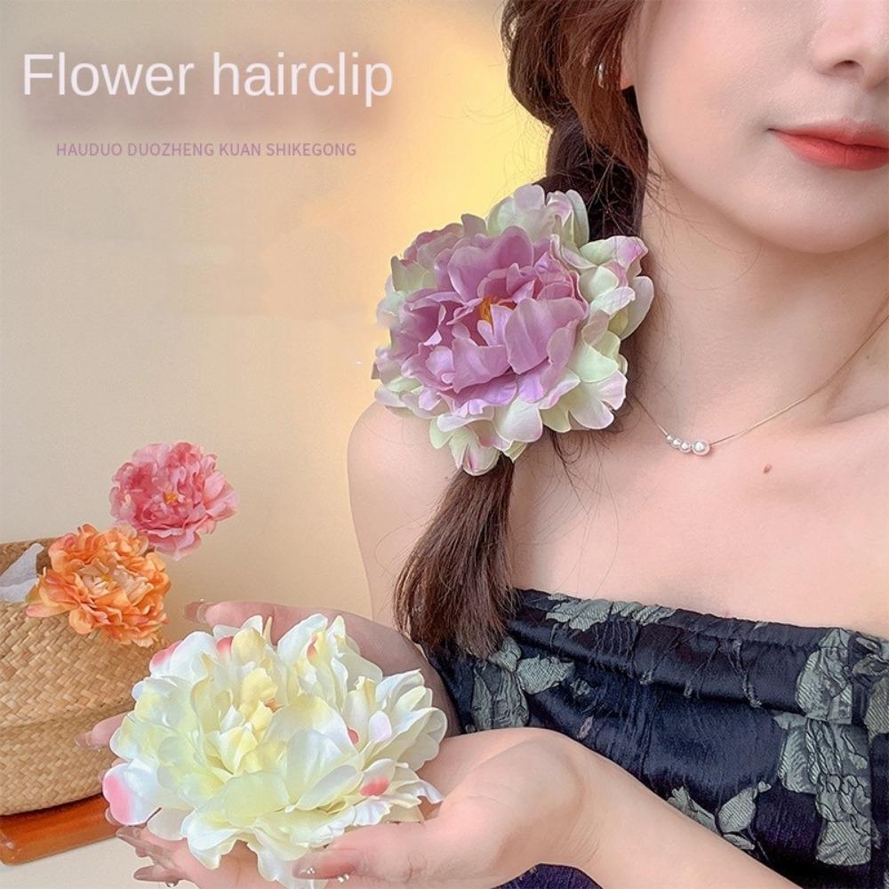 Simulation Flower Hair Clip 14cm Artificial Floral Side Clip Girl Hairpins  For Beach Vacation