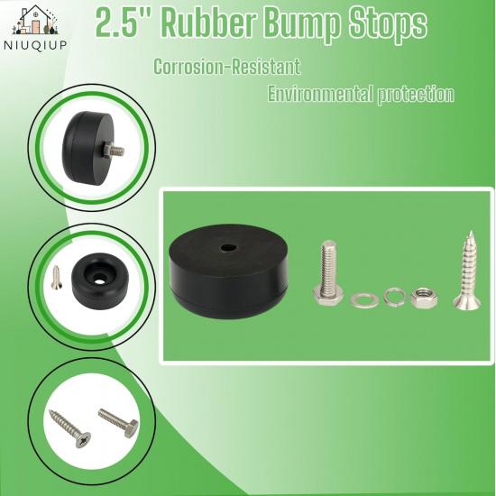 4 Pack 2.5" Heavy Duty Rubber Bumpers for Trailer Ramp Doors & Truck Cargo - Shock Absorbing Door Stops with Bolts/Nuts Kit, Universal Fit