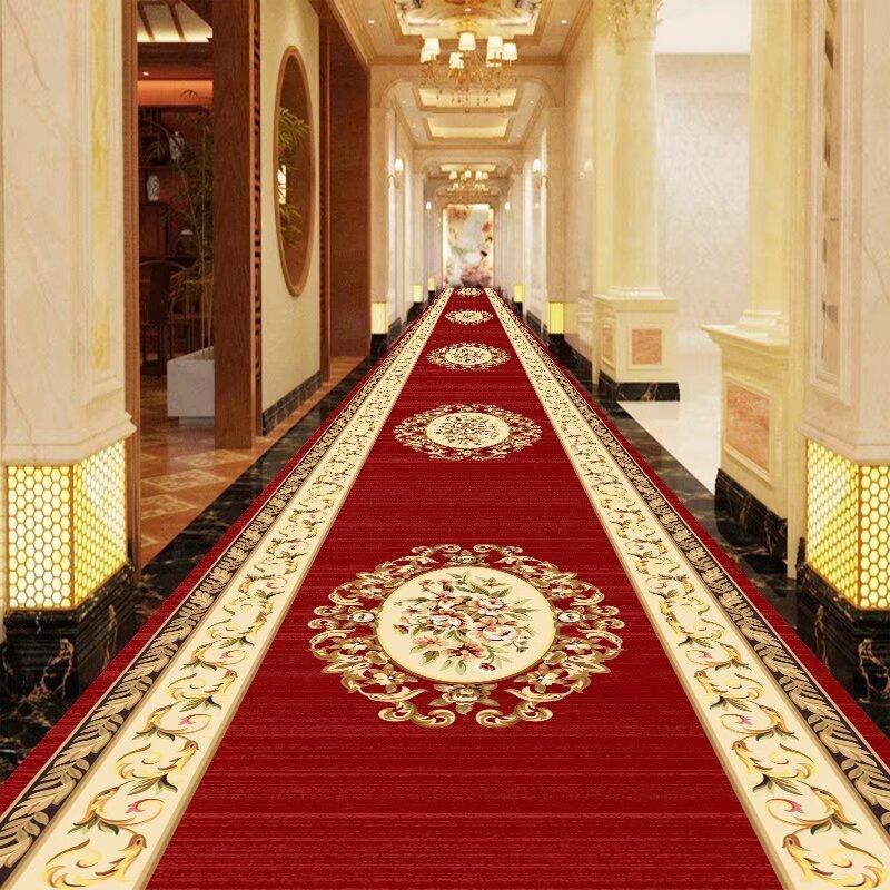 European High End Dining Hall Long Corridor Carpet Commercial Hotel Passageway Carpets Non-slip Home Lobby Carpet Runner Custom
