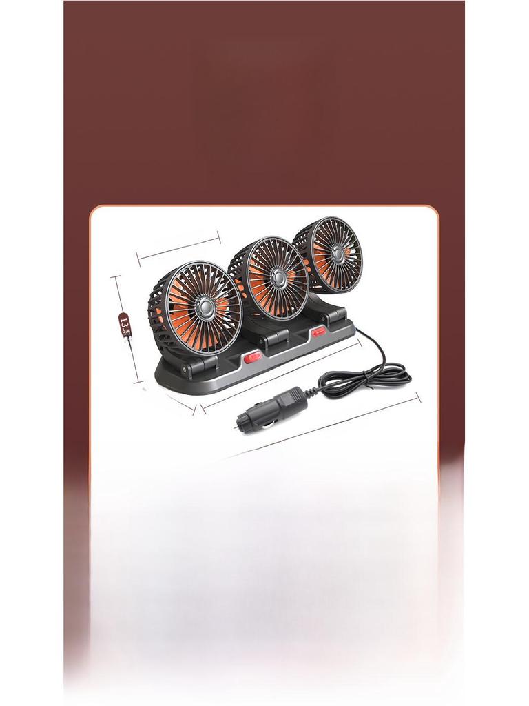 Двухголовый USB-электрический автомобильный вентилятор: 12 В/24 В Сильный ветер для грузовиков