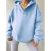 Women's Solid Color Casual Sports Loose Long-sleeved Hooded Sweatshirt