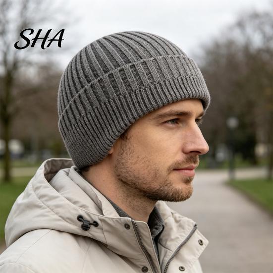 Soft Washable Knit Winter Hat Knitted with Ear Flaps for Men, Fleece Lined Hat, Stretchy Warm Cap Men Thermal Cap, Cold Weather Outdoor Running