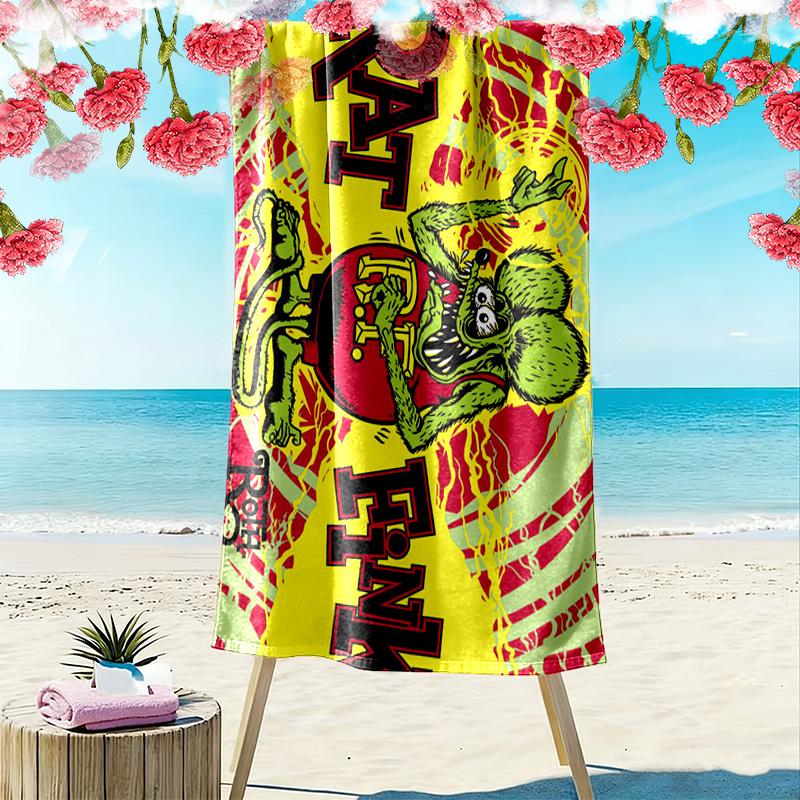 Rat Fink 2D Flat Print Beach Towel, Large Soft Quick Dry Towel for Beach Camping Swimming.MSTJ0918163