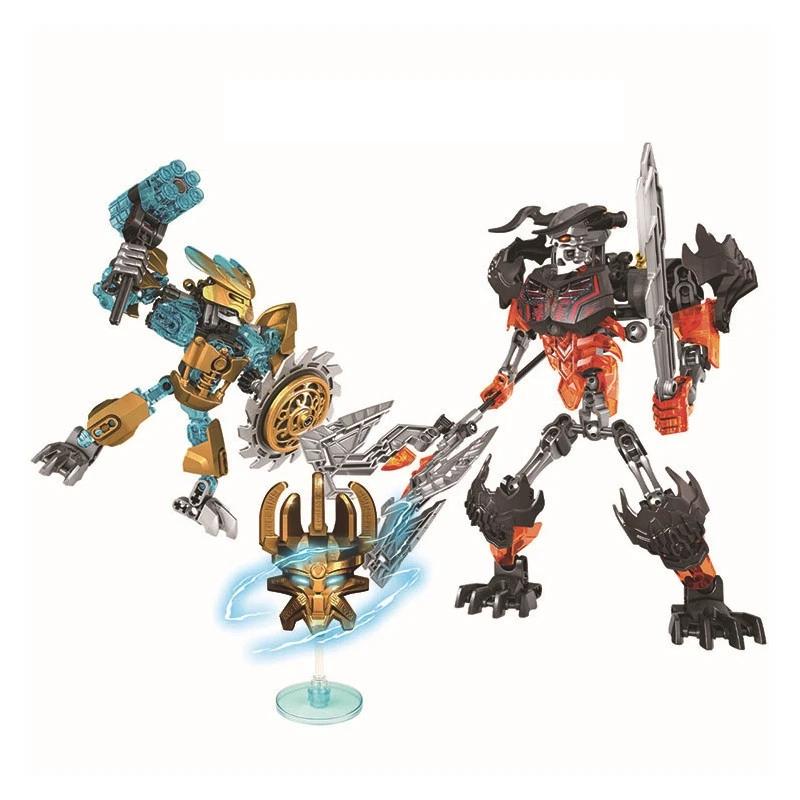 Новый Bionicle Мастер Существ Золотой Маски Строительные Блоки Огненный Объединитель Таху Комбинированный Робот Мех Кирпичи Игрушки Для Мальчиков Подарки