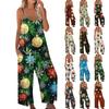 Женский комбинезон с принтом, повседневный свободный комбинезон с регулируемыми подтяжками