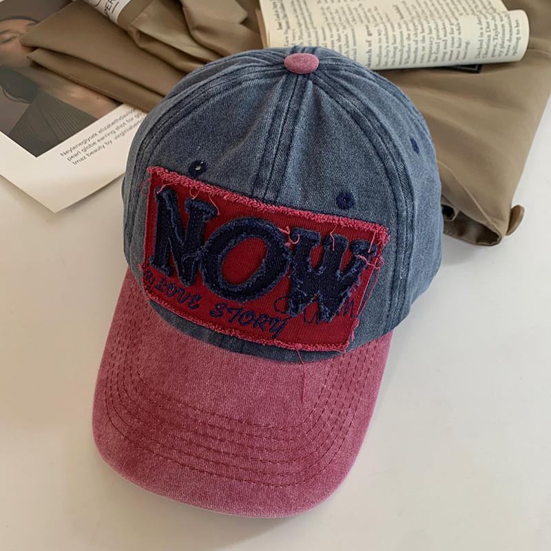 Узор в виде букв Сейчас Ковбойский Бейсбол Ретро Кепка с утиным козырьком Наружная шляпа Досуг