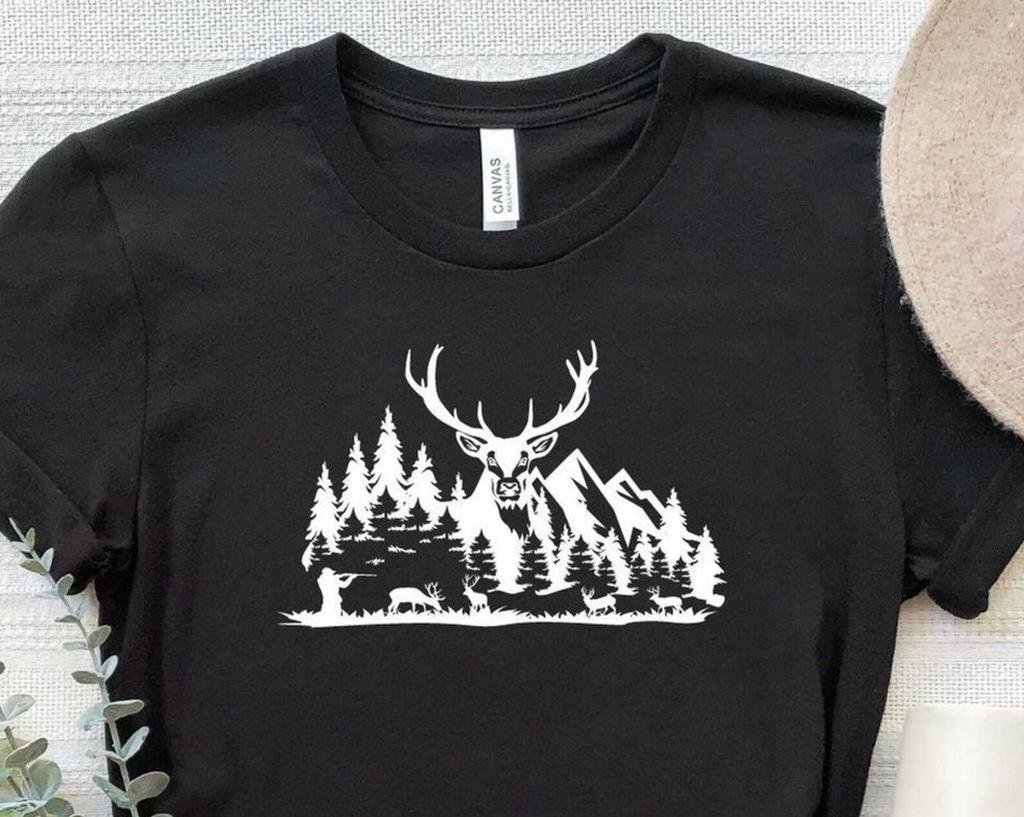 Deer Mountain Forest Shirt, Hunting Deer Shirt, Hunting T-Shirt, Camping Shirt, Adventure Wildlife Shirt, Hunting Deer Tee, Alaska Shirt