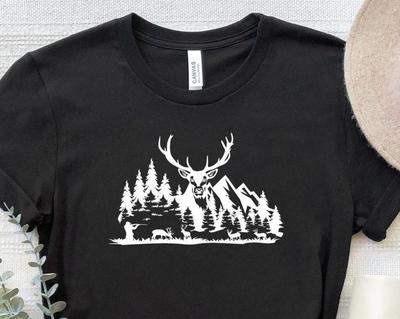 Deer Mountain Forest Shirt, Hunting Deer Shirt, Hunting T-Shirt, Camping Shirt, Adventure Wildlife Shirt, Hunting Deer Tee, Alaska Shirt