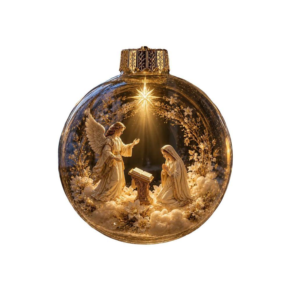 Vintage Winter Transparent Snow Scene Bauble 3D Christmas Hanging Bauble Home Decoration