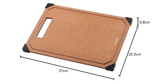 ZWILLING Разделочная доска из древесного волокна, Коричневая, Средний размер. Устойчив к царапинам, можно мыть в посудомоечной машине. [Официальный японский ритейлер] Z1031-038