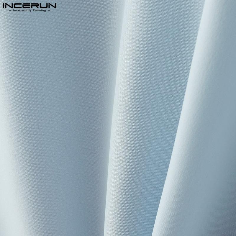 INCERUN Мужские топы с короткими рукавами и оборками, летние рубашки-карго на молнии